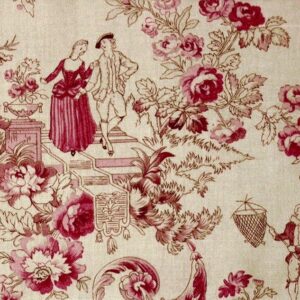 motif de toile de jouy couleur framboise