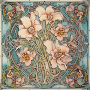 carrelage fleurs art nouveau